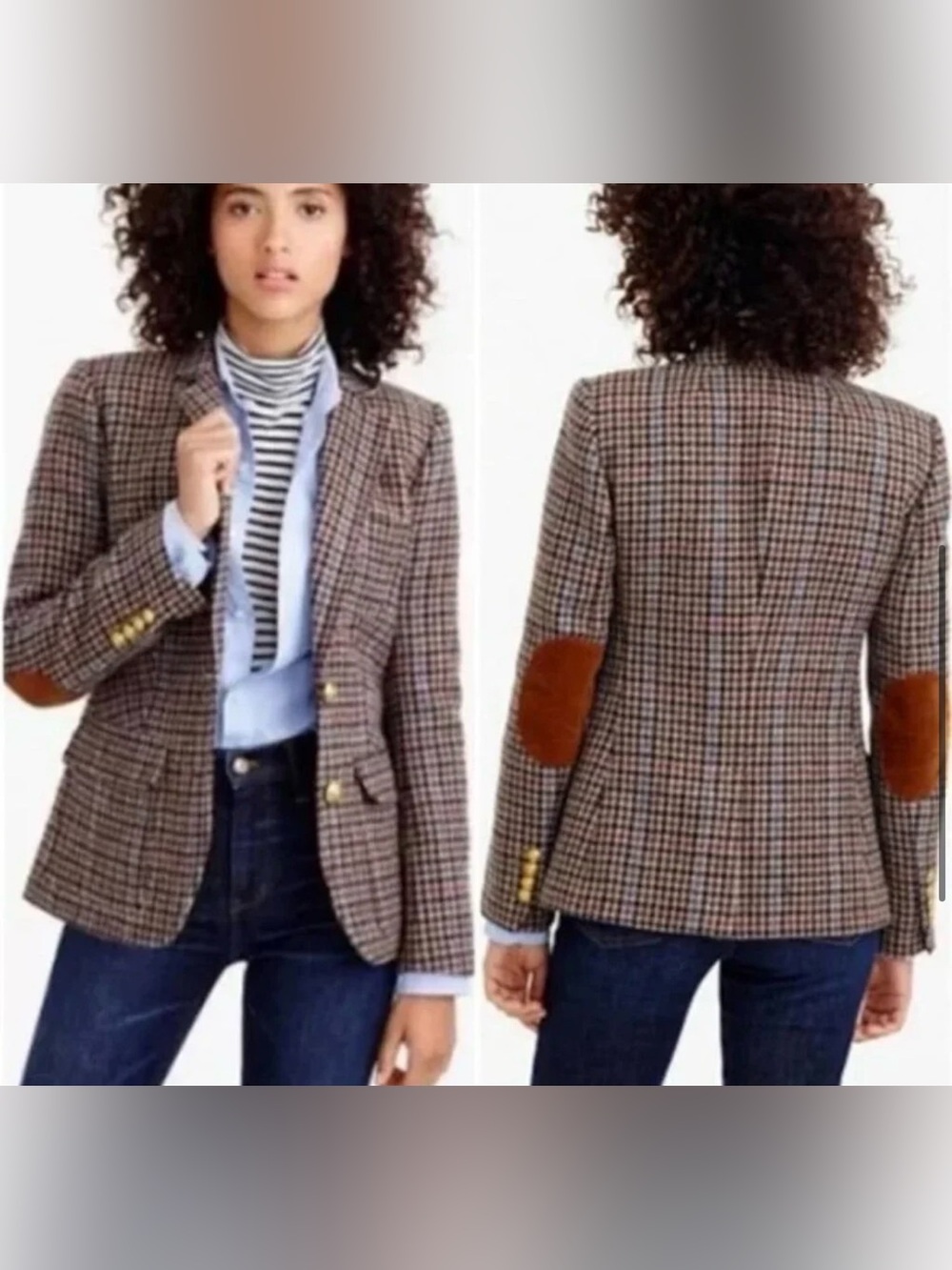 J.Crew Women's Petite Rhodes Blazer In Houndstooth Wool